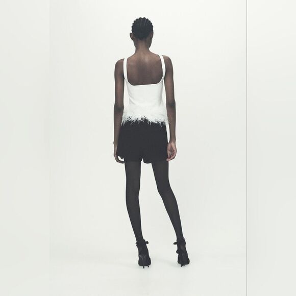 NWT ZARA STRETCHY FEATHER TOP - Picture 13 of 17